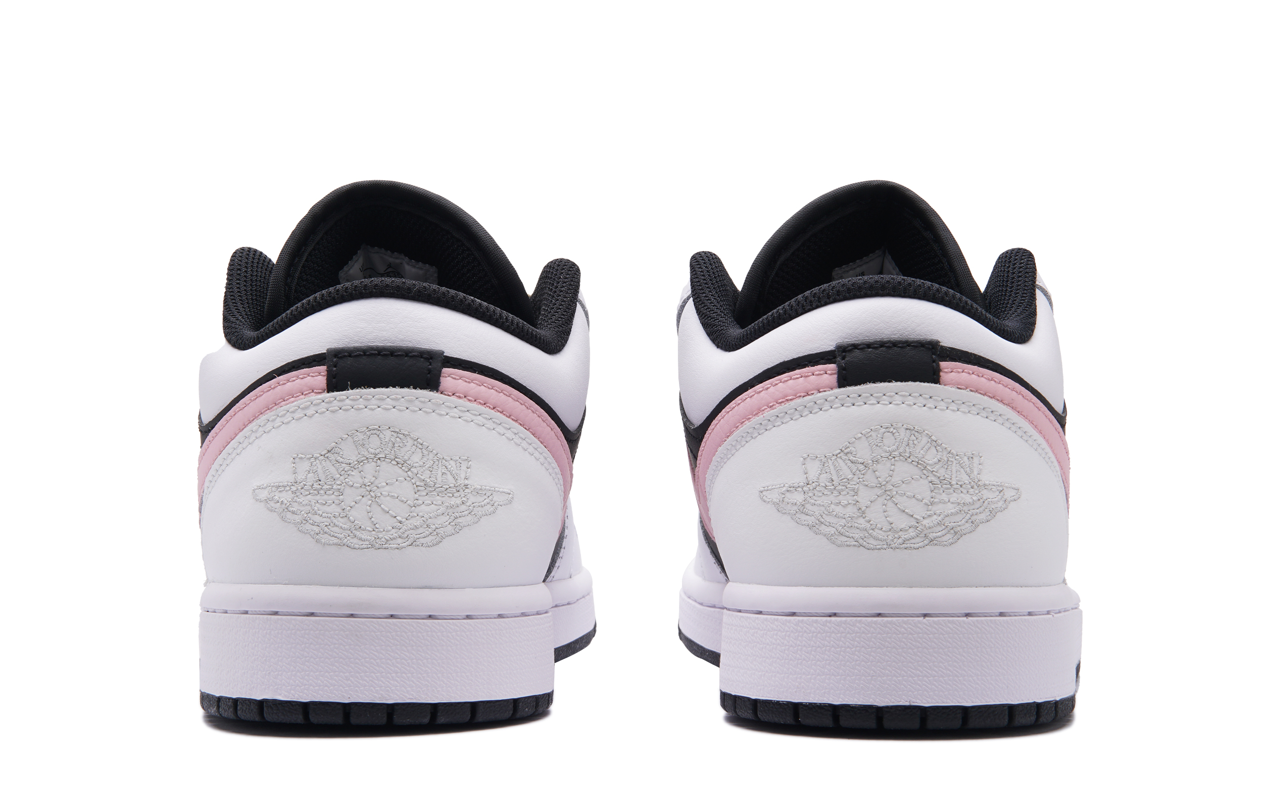 Jordan Air Jordan 1 Slip Resistant Abrasion Resistant Low top Vintage Basketball Shoes Unisex Black Pink