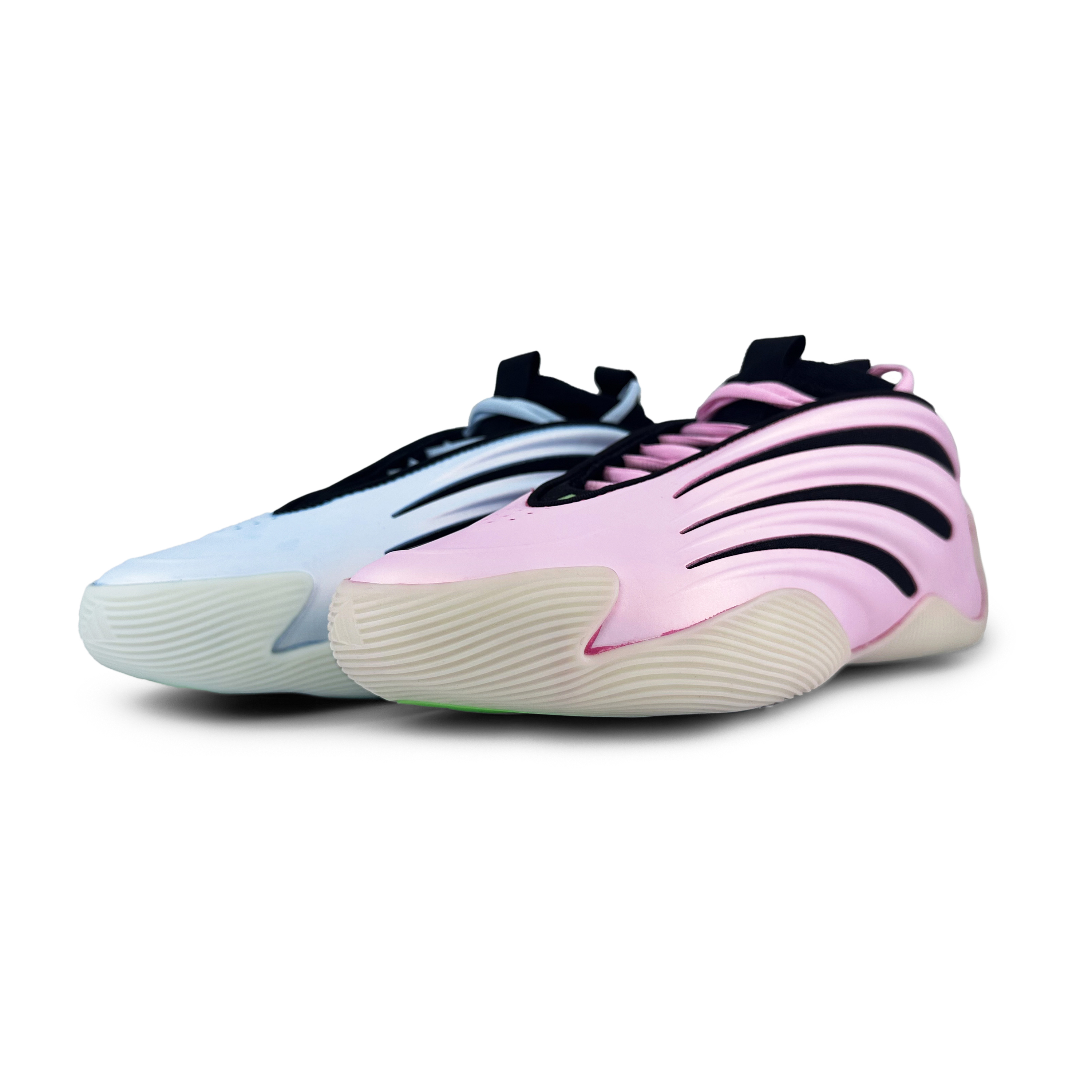 Adidas Harden Vol.9 Blue Pink Mismatched Slip Resistant Abrasion Resistant Mid top Basketball Shoes Men’s Pink Blue