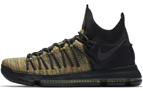 Nike KD 9 ELITE \"Multi-Color\" Durant Practical Comfortable Round Toe Non-slip Lightweight Mid-top Basketball Shoes Men's Black Gray