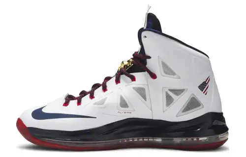 Nike Lebron 10 SP Gold Medal James 10 comfortable and versatile non-slip lightweight mid-top practical basketball shoes men's white