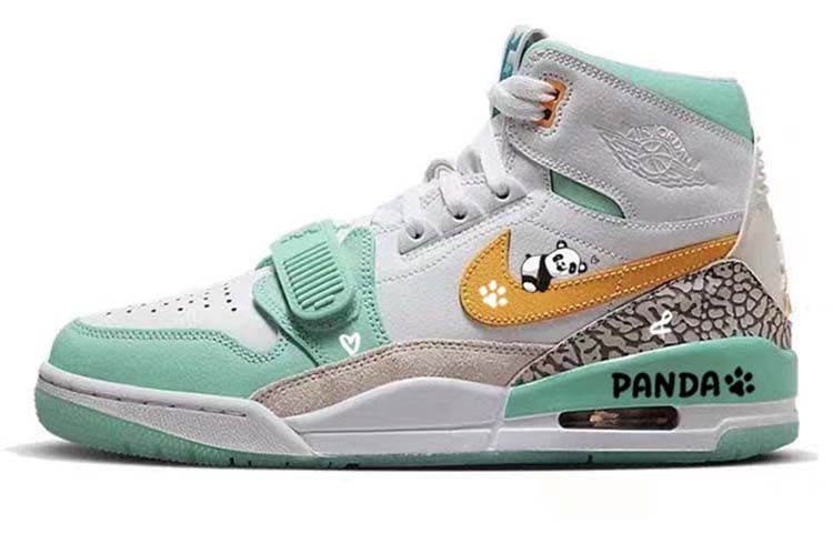 Jordan Legacy 312 Cushioning Abrasion Resistant Breathable High top Vintage Basketball Shoes Men’s White Green