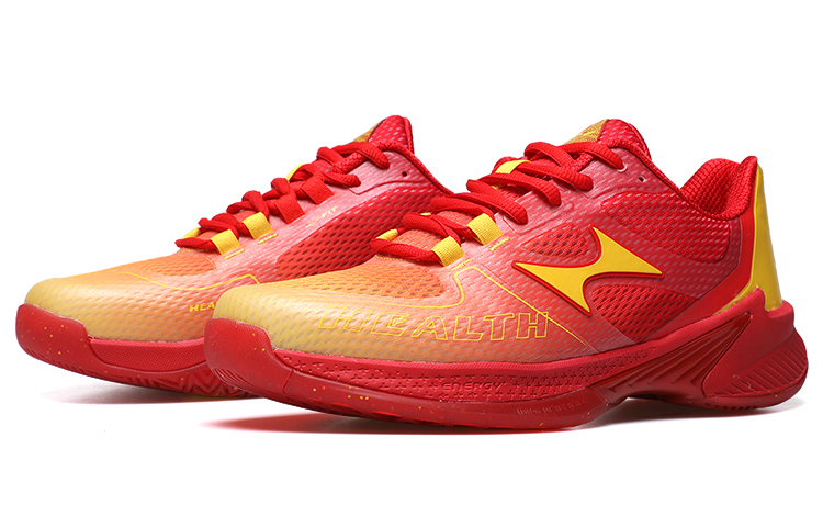 HEALTH PQ1 Abrasion Resistant Low top Volleyball Shoes Unisex Red Yellow