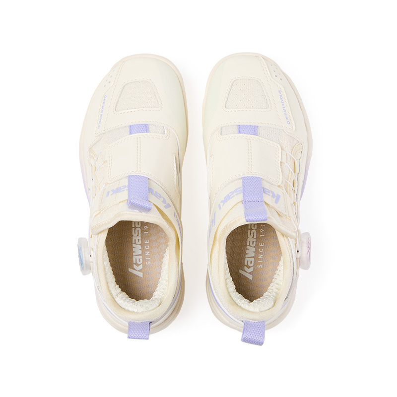 Kawasaki Crossover 2.0 Slip Resistant And Abrasion Resistant Coverage Mid top Badminton Shoes Women’s Beige Purple