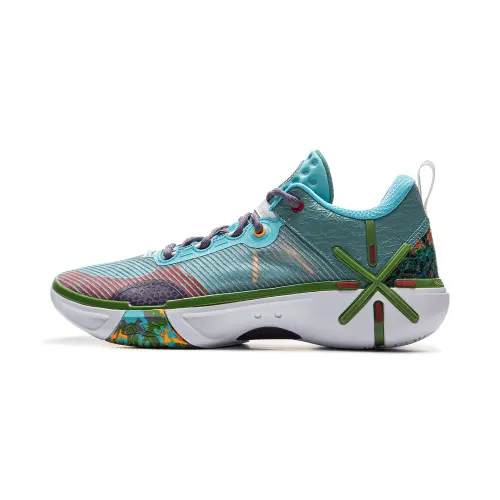 Li Ning Wade Shadow 6 Low top Basketball Shoes Men's Blue Green