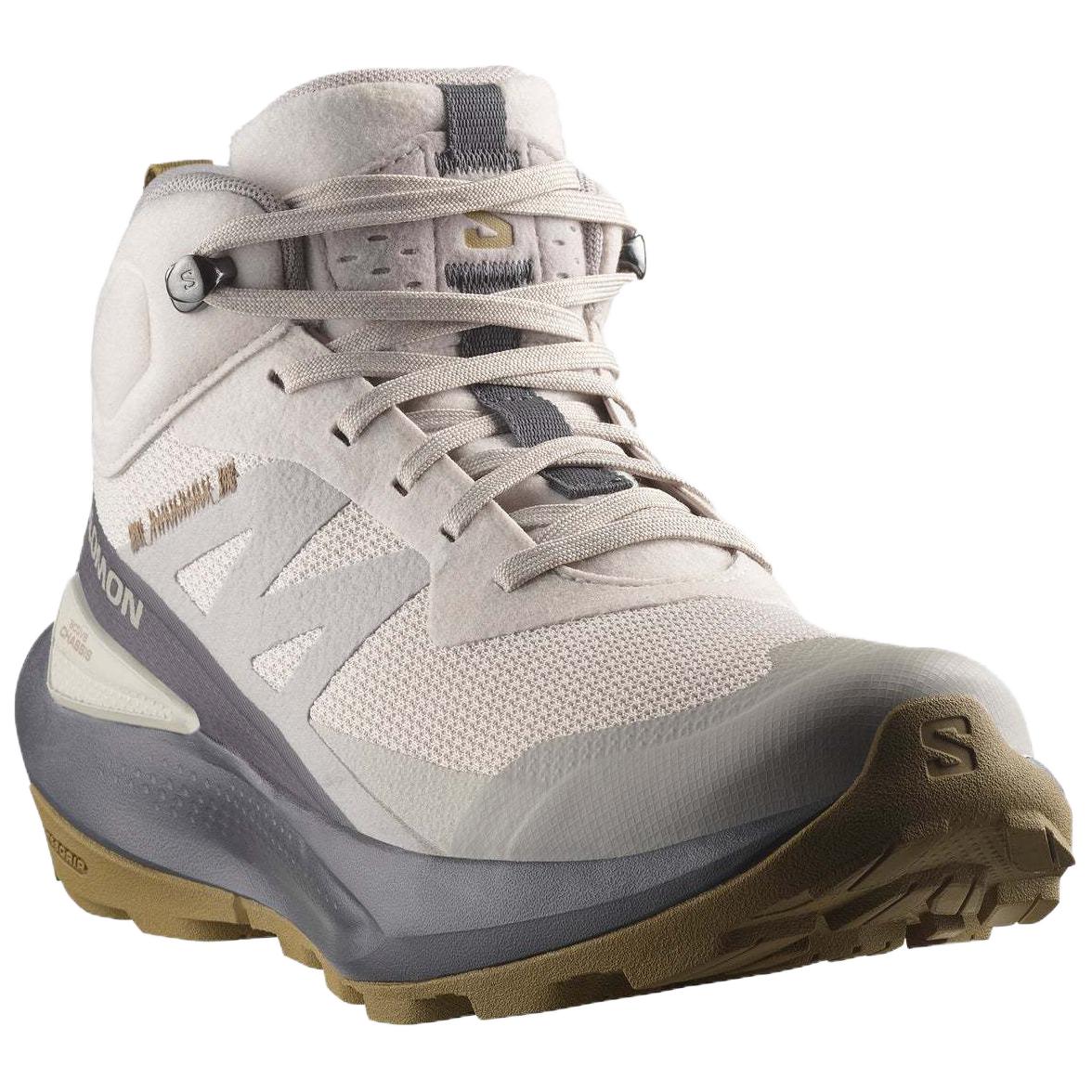 SALOMON Elixir Slip Resistant Abrasion Resistant Mid top Hiking Shoes Women’s Gray Black
