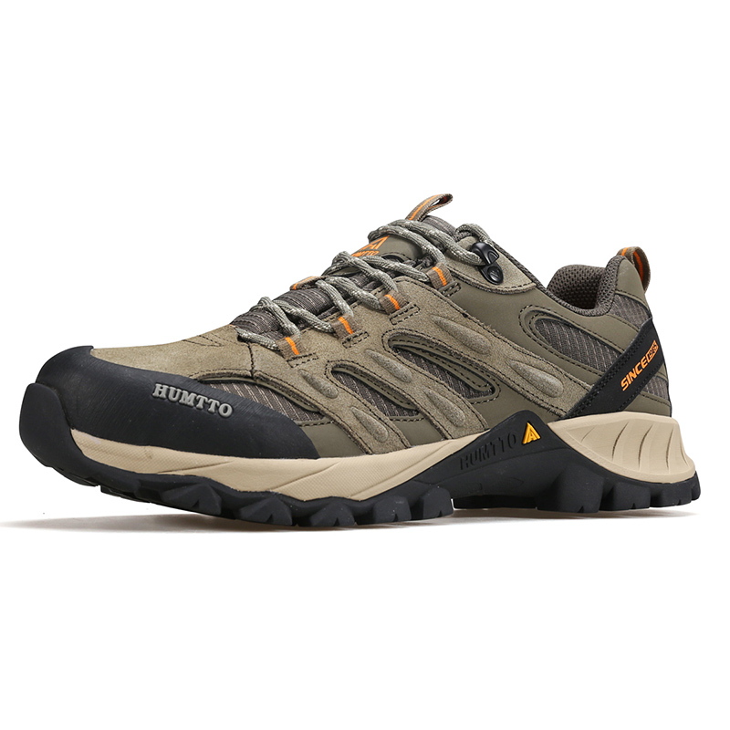 HUMTTO Cushioning Slip Resistant Abrasion Resistant Low top Hiking Shoes Men’s Khaki