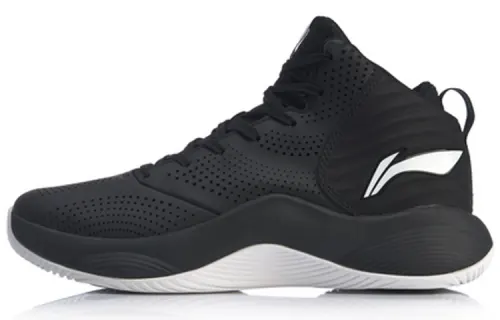 Li Ning Magic Cloud Mid top Basketball Shoes Men's Black White
