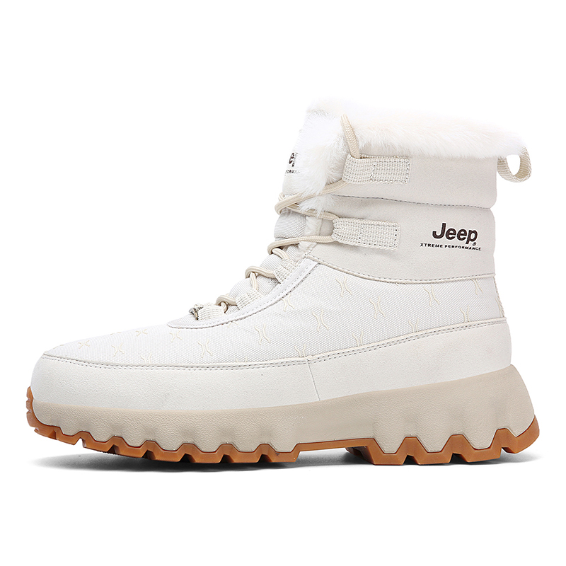 Jeep Thermal Waterproof Abrasion Resistant Glow In The Dark All Over Print LOGO Fleece Lined Crew Snow Boots Unisex