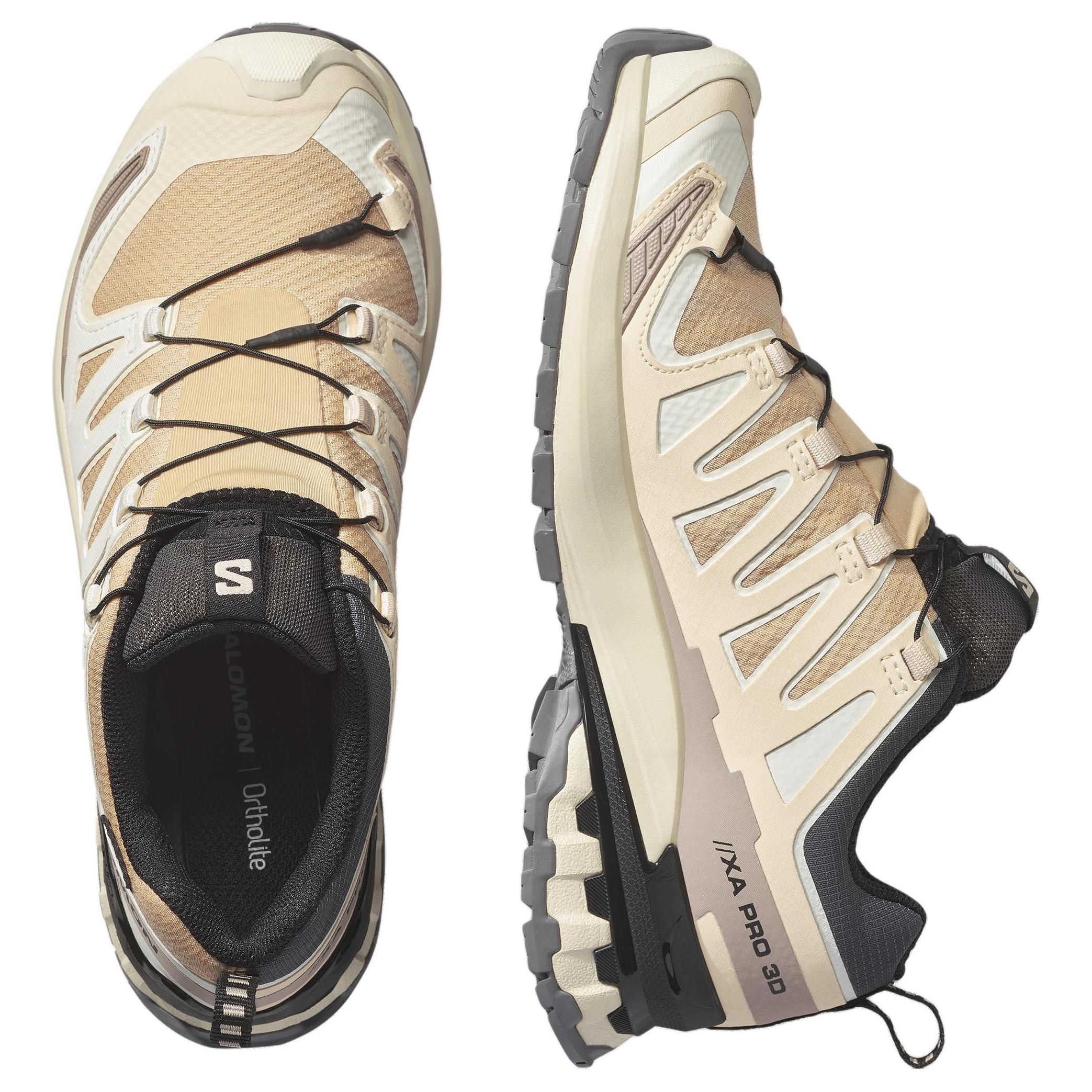 SALOMON XA Pro 3D V9 Fabric Waterproof Support Low top Hiking Shoes Women’s Beige