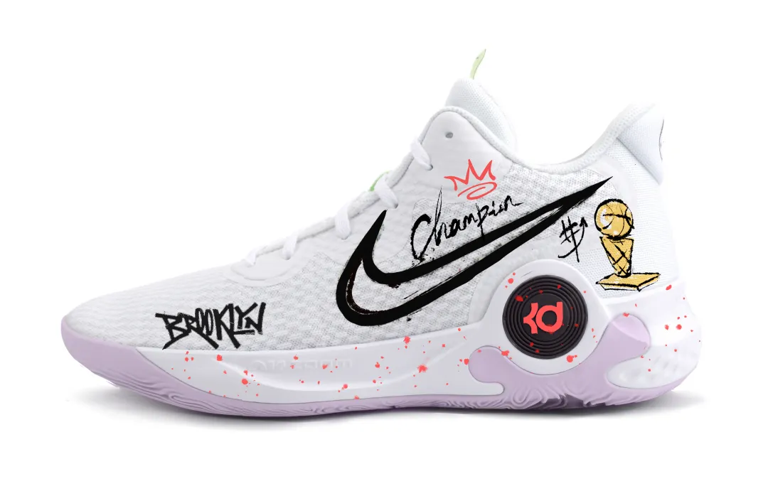 Nike KD Trey 5 IX The Tragedy Of Brooklyn Mid top Vintage Basketball Shoes Unisex White
