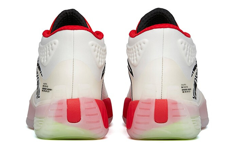 ANTA Basketball Collection Basketball Shoes Men’s High Top Ivory White/Black/University Red