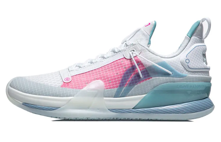 Li Ning Speed 7 Premium Basketball Shoes Men's Low Top White/Blue/Pink