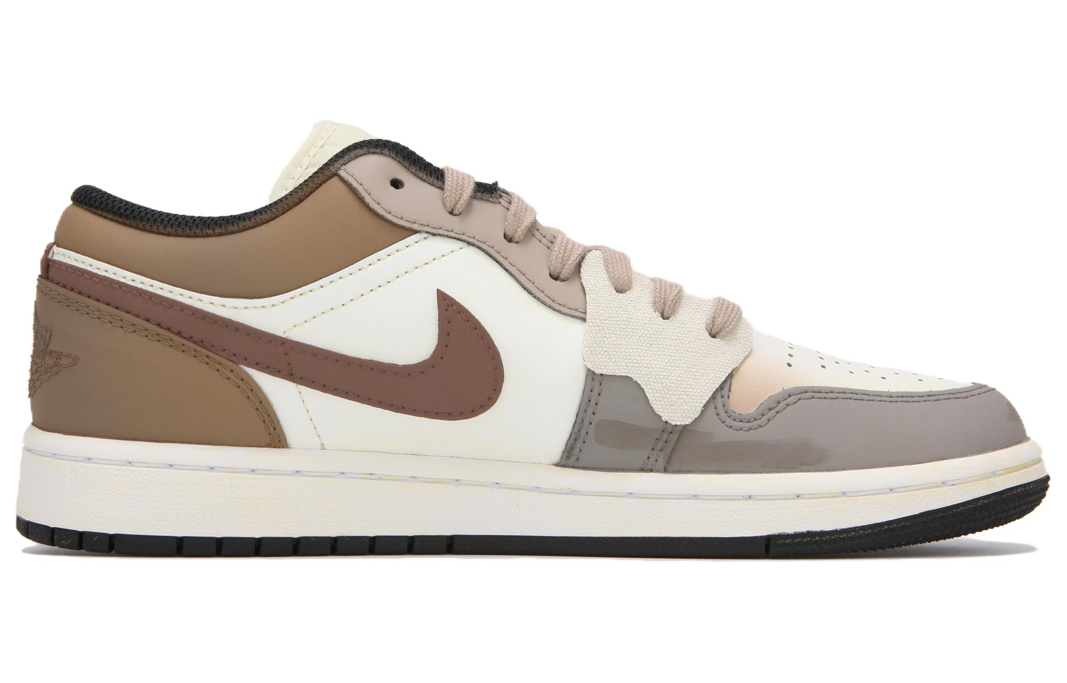 Jordan Air Jordan 1 Abrasion Resistant Abrasion Resistant Low top Vintage Basketball Shoes Women’s Beige Brown