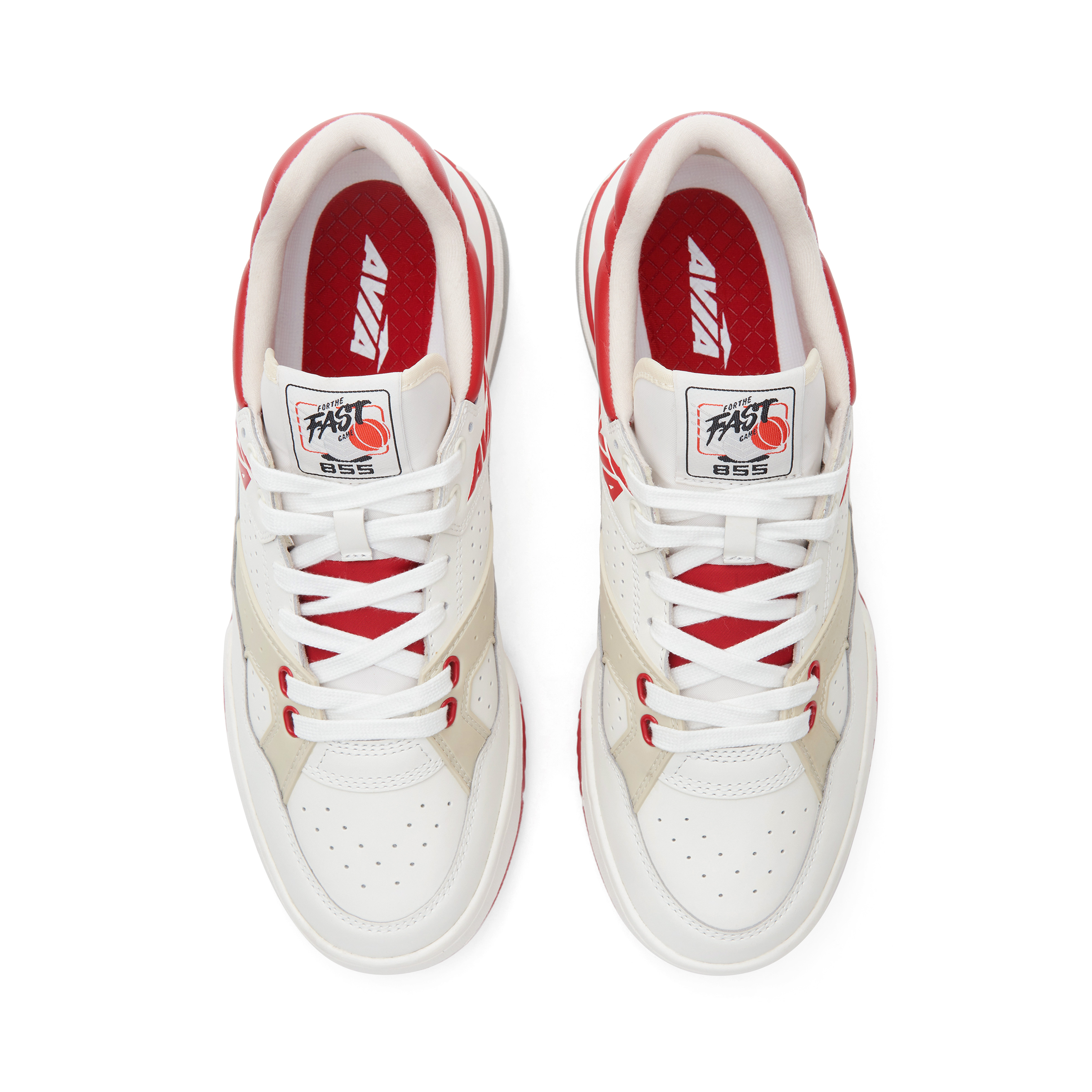 AVIA 855 Slip Resistant Abrasion Resistant Low top Vintage Basketball Shoes Men’s White Red