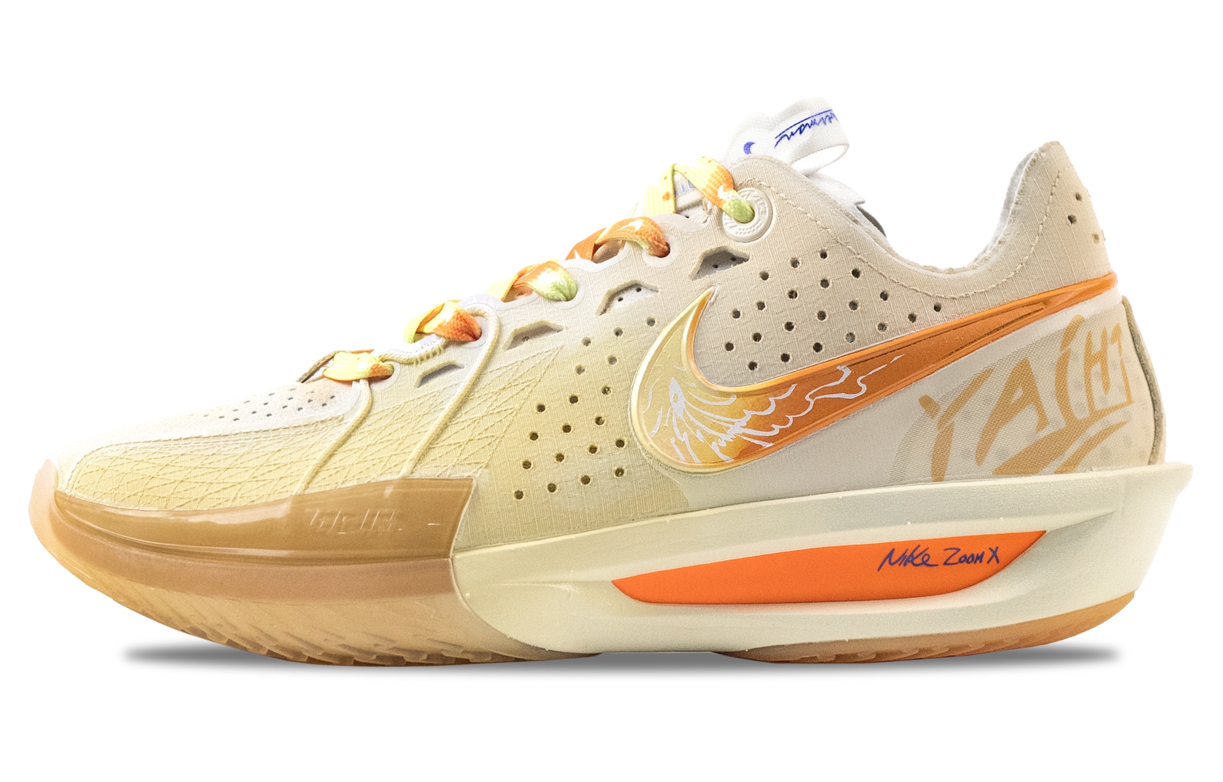 Nike G.T. Cut 3 Moonlight Treasure Box Abrasion Resistant Low top Vintage Basketball Shoes Unisex Orange Yellow