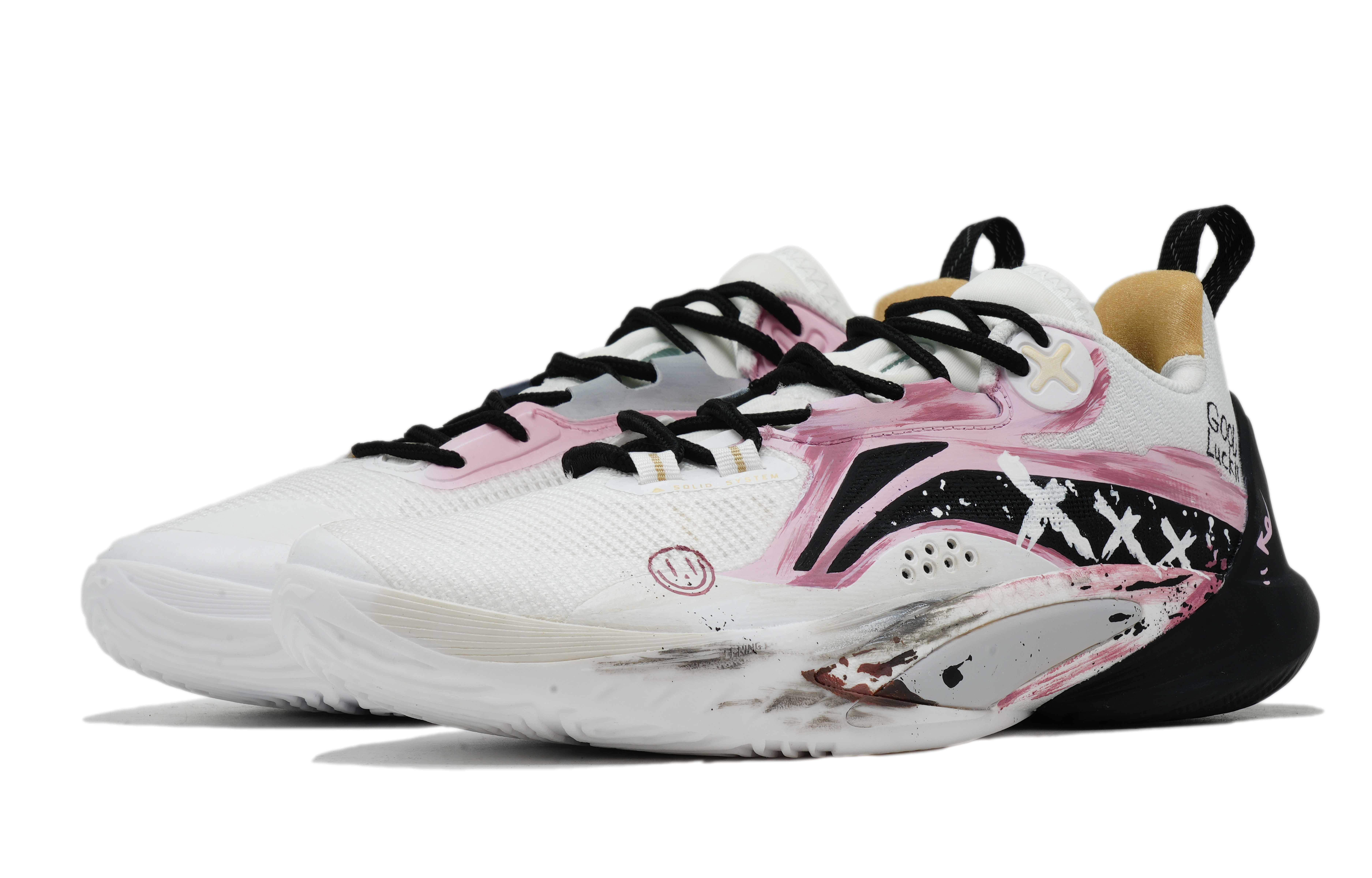Li Ning Speed 10 Basketball Shoes Unisex Low Top Black Pink White