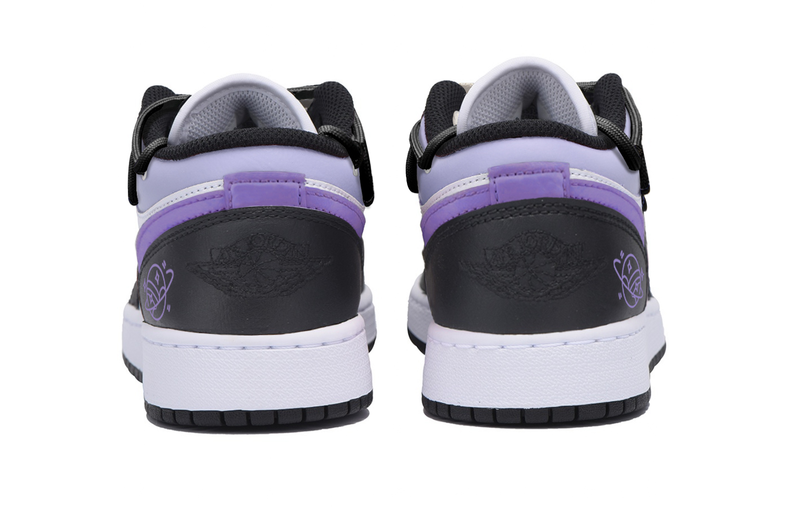 Jordan Air Jordan 1 Abrasion Resistant Low top Vintage Basketball Shoes Men’s Black Purple White