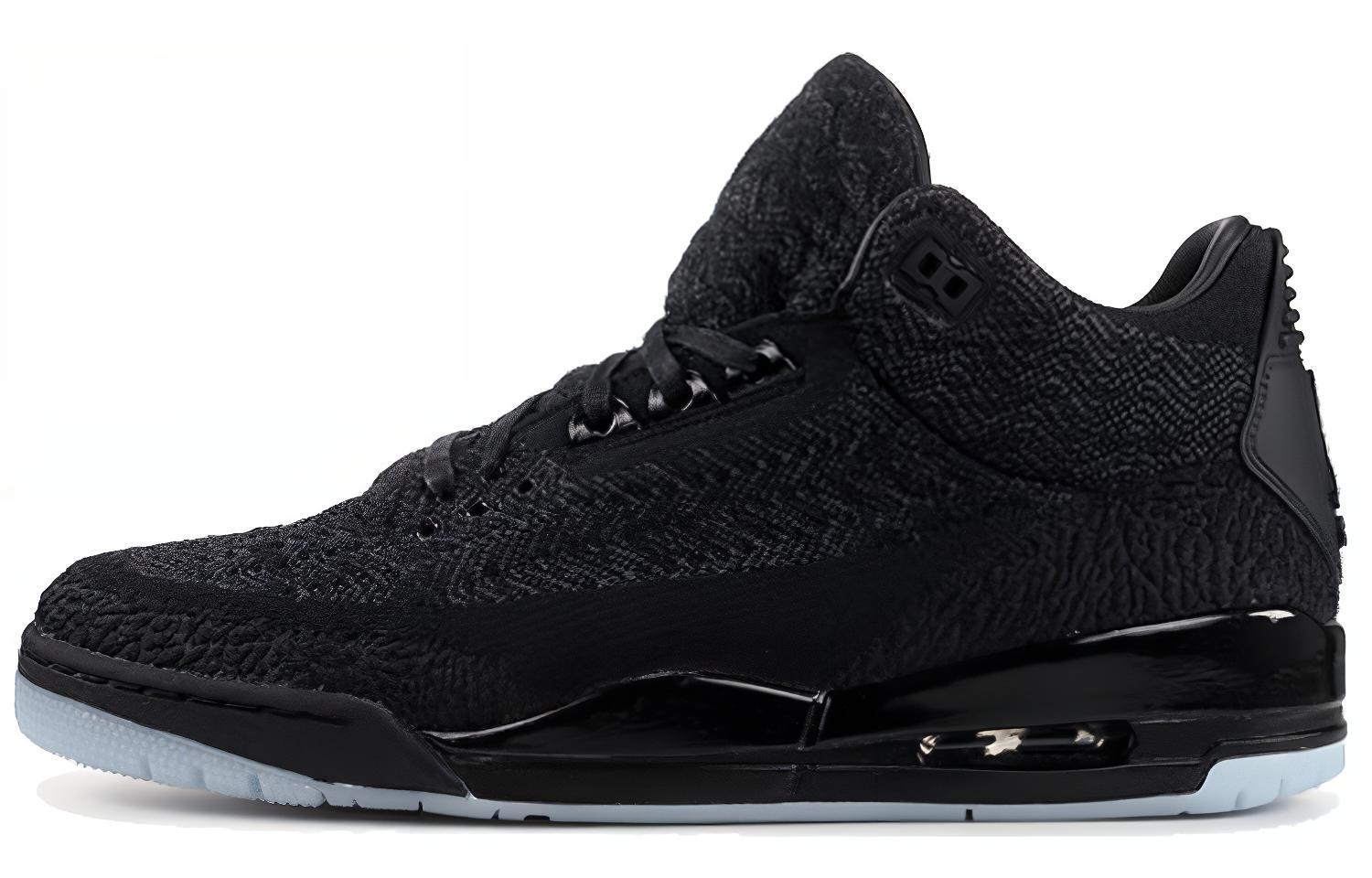 Мужские кроссовки Jordan Air Jordan 3 Retro Flyknit OG (черные)