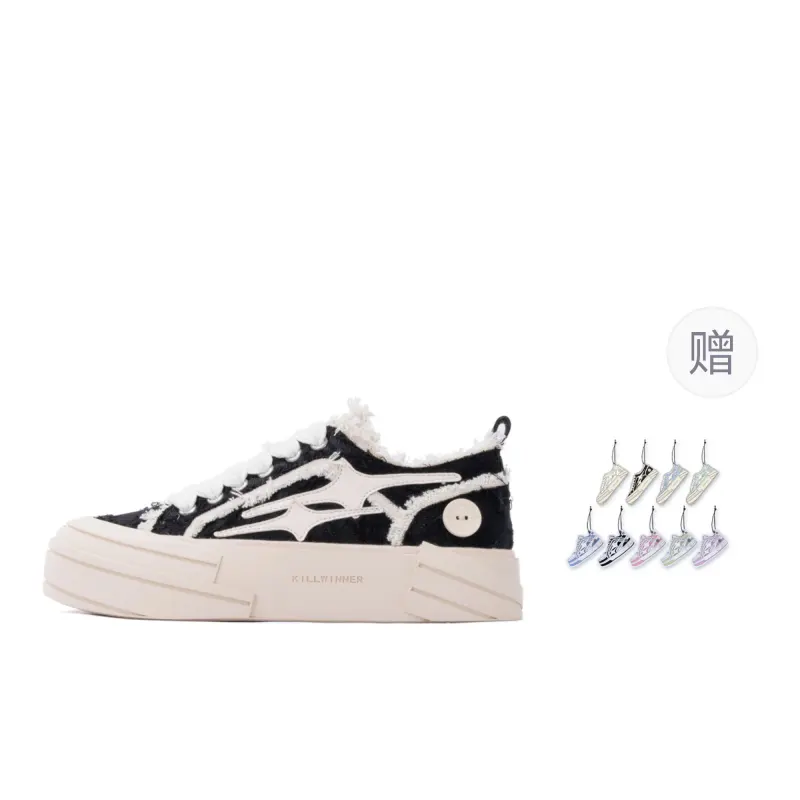 KILLWINNER Noah's Ark Slip Resistant Abrasion Resistant Low top Canvas Shoes Unisex Classic Black