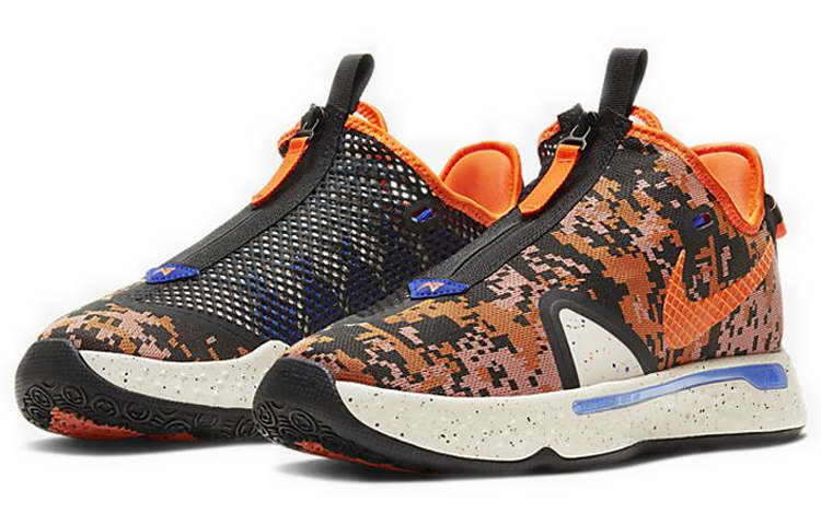 Мужские кроссовки Nike PG 4 PCG EP (черно-оранжевые) — фото 3