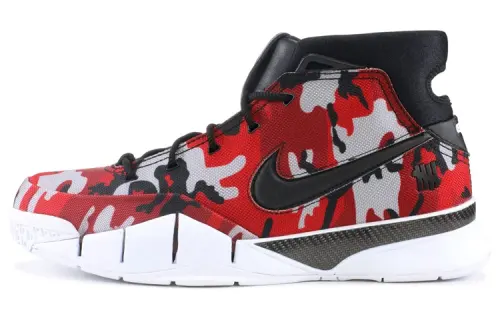 UNDEFEATED x Nike Zoom Kobe 1 Protro Red Camo (Santa Monica) Los Angeles Santa Monica Non-slip Lightweight Mid-top Retro Basketball Shoes Men's Red