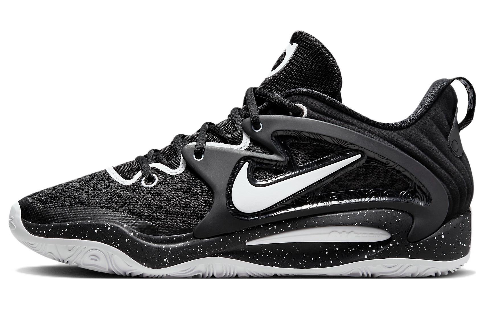 Nike KD 15 Durant 15, comfortable and versatile, shock-absorbing, non-slip, wear-resistant, breathable and wrapped, low-cut basketball shoes, men's black and white