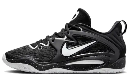 Nike KD 15 Durant 15, comfortable and versatile, shock-absorbing, non-slip, wear-resistant, breathable and wrapped, low-cut basketball shoes, men's black and white