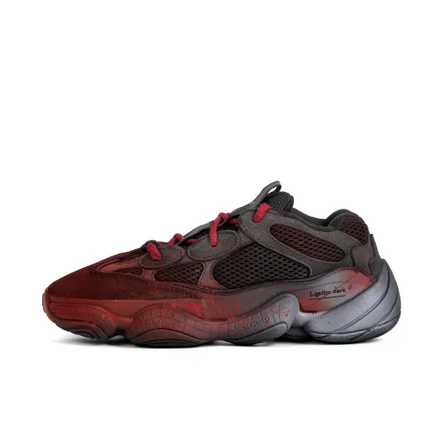 Adidas Originals Yeezy 500 Abrasion Resistant Breathable Low top Chunky Sneakers Unisex Black Red
