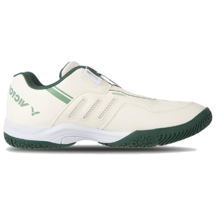 VICTOR Slip Resistant Abrasion Resistant Support Low top Badminton Shoes Unisex Beige Green