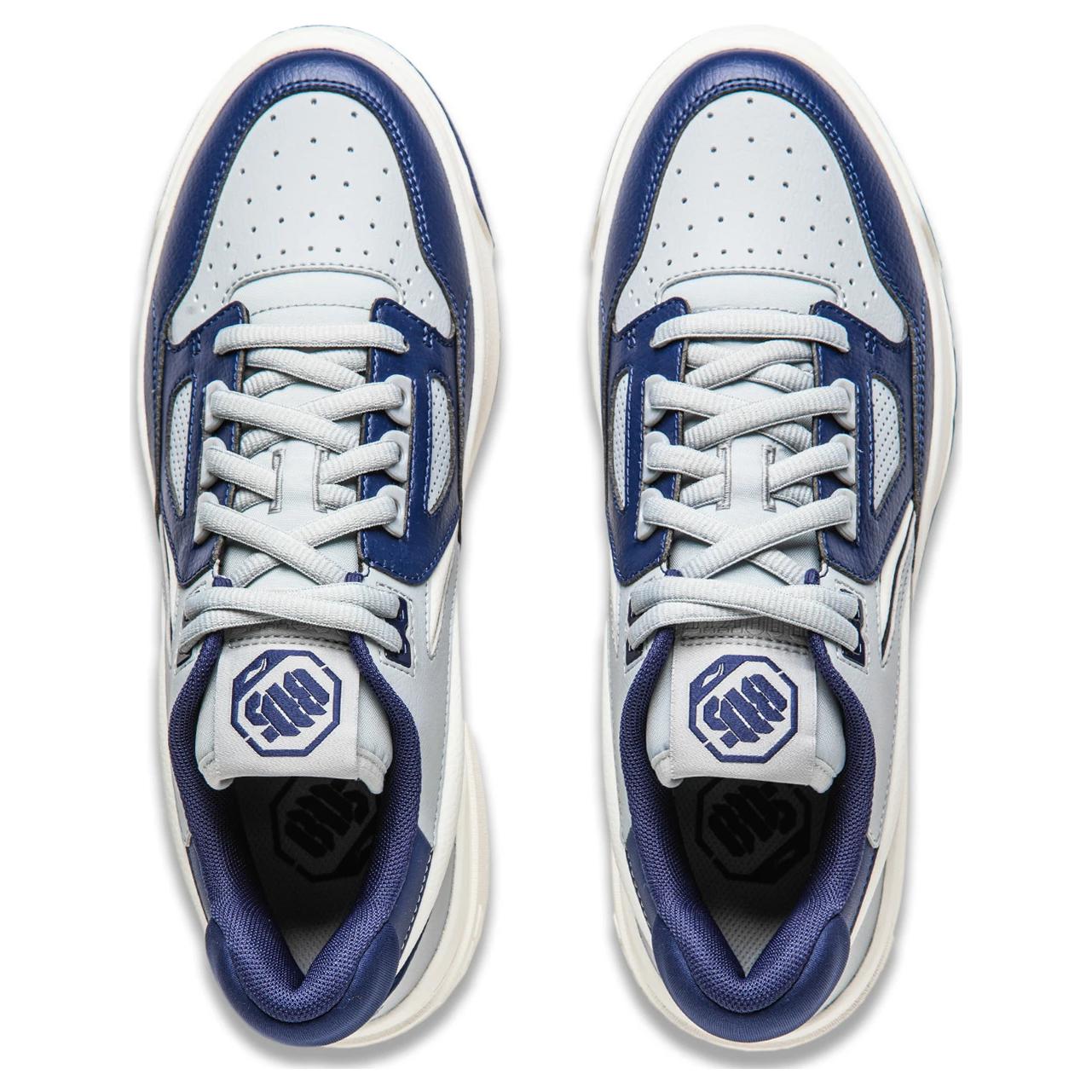 Li Ning Slip Resistant Abrasion Resistant Low top Basketball Shoes Unisex Gray Blue White