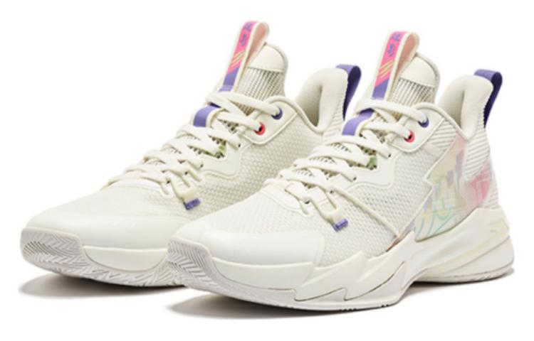 QIAODAN Broken Shadow 4.0 Basketball Shoes Men’s Low Top Ivory White