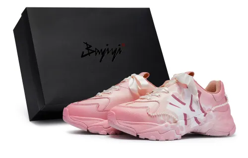 MLB Big Ball Chunky Sneakers Unisex Low Top Pink White