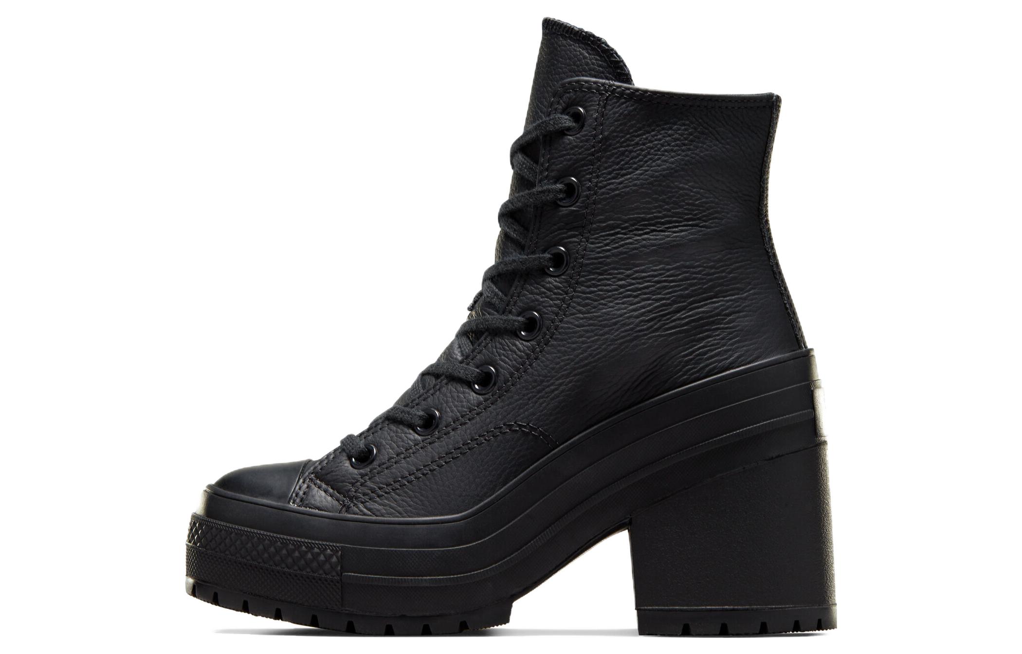 Chuck 70 De Luxe Wmns Converse Heel Leather High 'Black' Women's