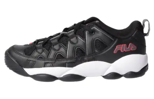 FILA Spaghetti Raw C 1 Low top Vintage Basketball Shoes Unisex Black White Red