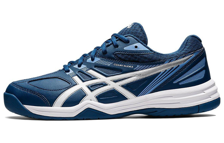 Asics Court Slide 2 Low top Tennis Shoes Men's Dark Blue Silver