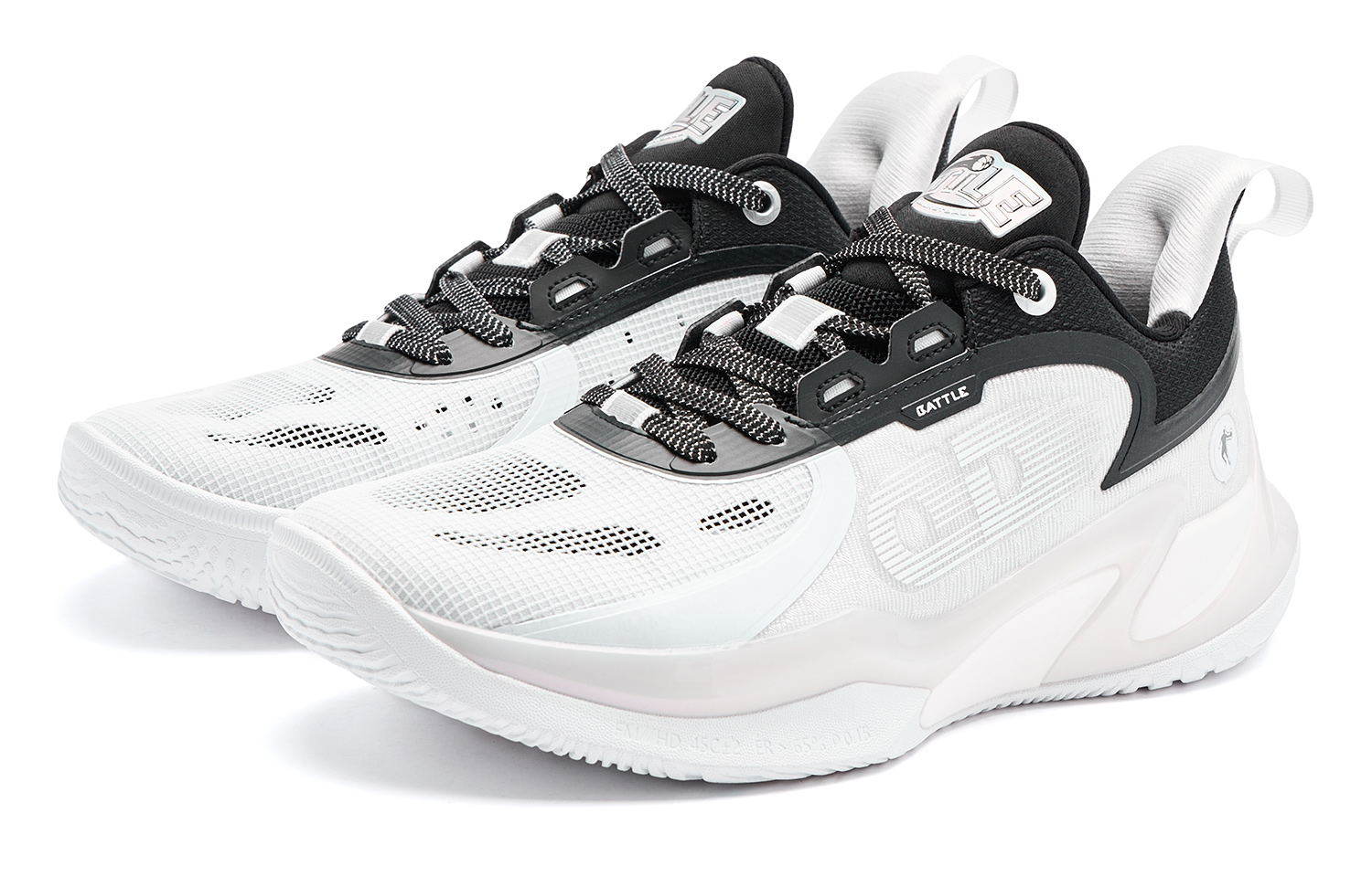 QIAODAN Cushioning Slip Resistant Abrasion Resistant Low top Basketball Shoes Men’s Jordan White Black