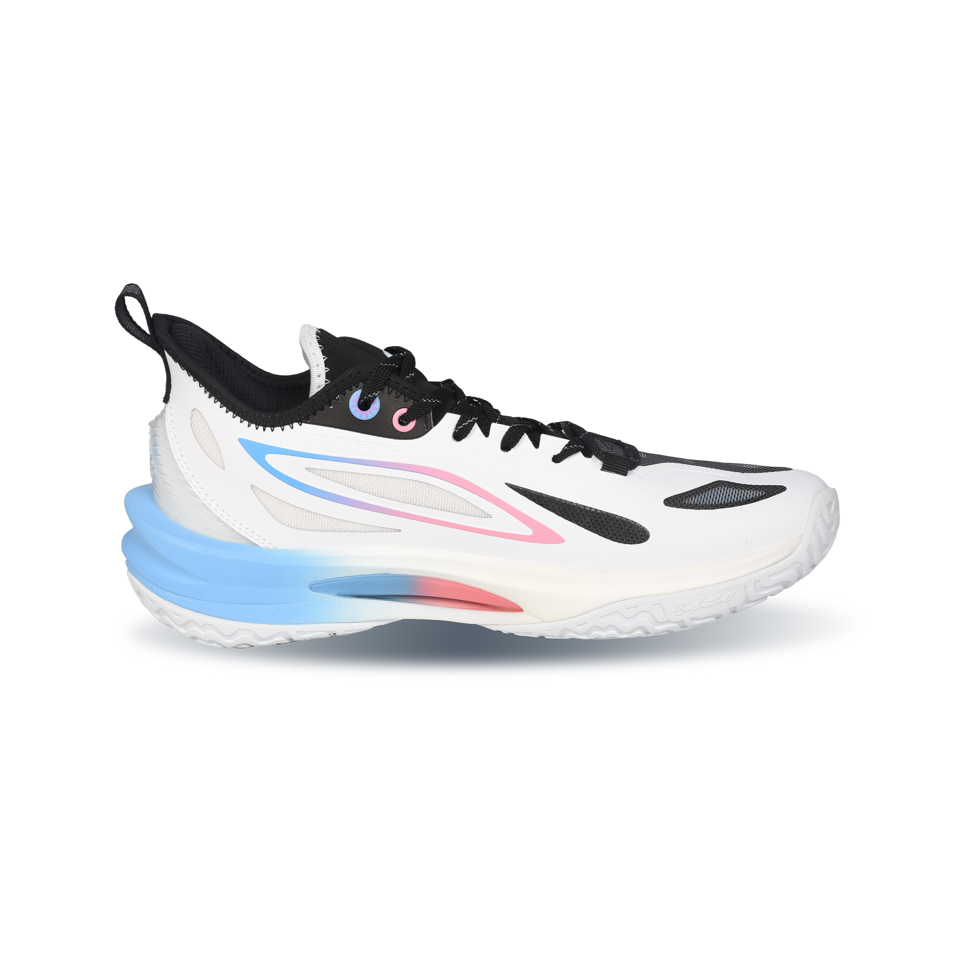 QIAODAN Cushioning Slip Resistant Breathable Low top Basketball Shoes Men’s White