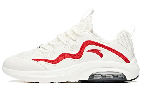 ANTA Training Shoes Men's Low Top Ivory White/University Red/Black