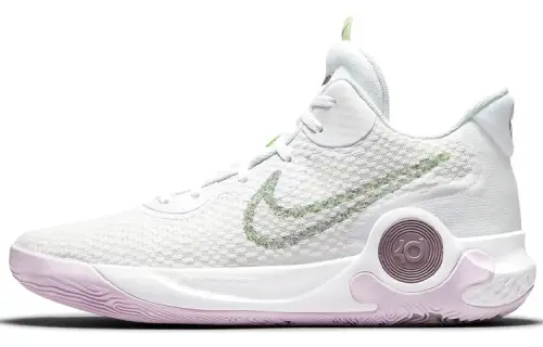 Nike Trey 5 IX Durant fabric synthetic leather, trendy and versatile, shock-absorbing, non-slip and wear-resistant, low-top retro basketball shoes, same style for men and women, white lavender, foreign version