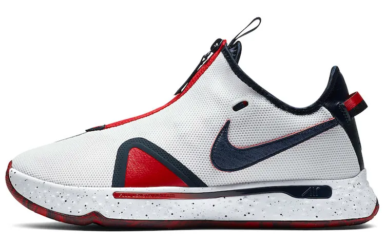 Nike PG 4 Cushioning Slip Resistant Abrasion Resistant Low top Performance Basketball Shoes Men's White Asian Version