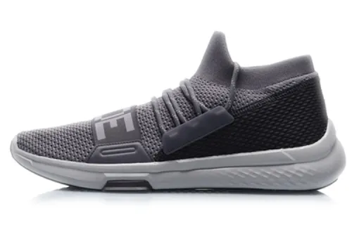 Li Ning Breathable Coverage Low top Vintage Basketball Shoes Unisex Dark Gray Purple