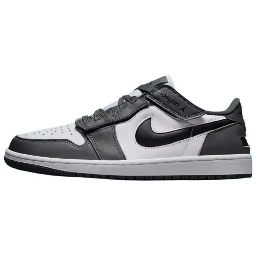 Jordan Air Jordan 1 Slip Resistant Abrasion Resistant Low top Vintage Basketball Shoes Unisex White Gray Black