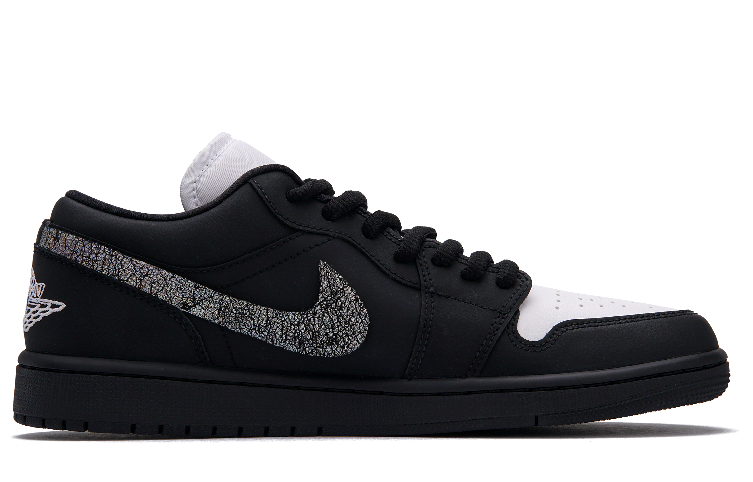 Jordan Air Jordan 1 Slip Resistant Abrasion Resistant Low top Vintage Basketball Shoes Women’s Black White