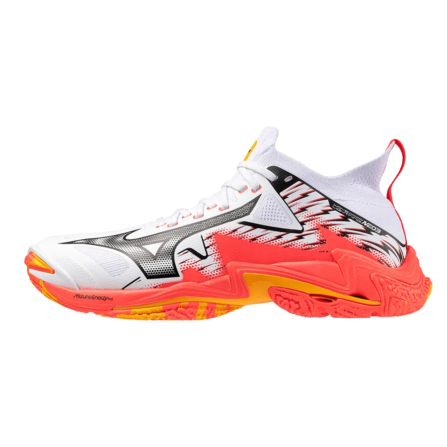 Mizuno WAVE LIGHTNING NEO 3 Low top Training Shoes Unisex White Orange