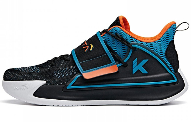 Anta Water Flower 2 Cushioning Slip Resistant Abrasion Resistant Low top Basketball Shoes Men's Black Blue