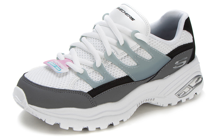 Женские кроссовки Skechers D'LITES (бело-серые) — фото 3