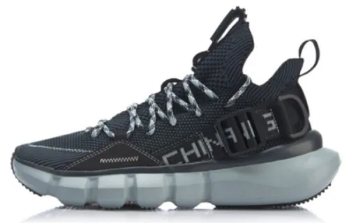 Li Ning Cushioning Slip Resistant Low top Vintage Basketball Shoes Men's Black