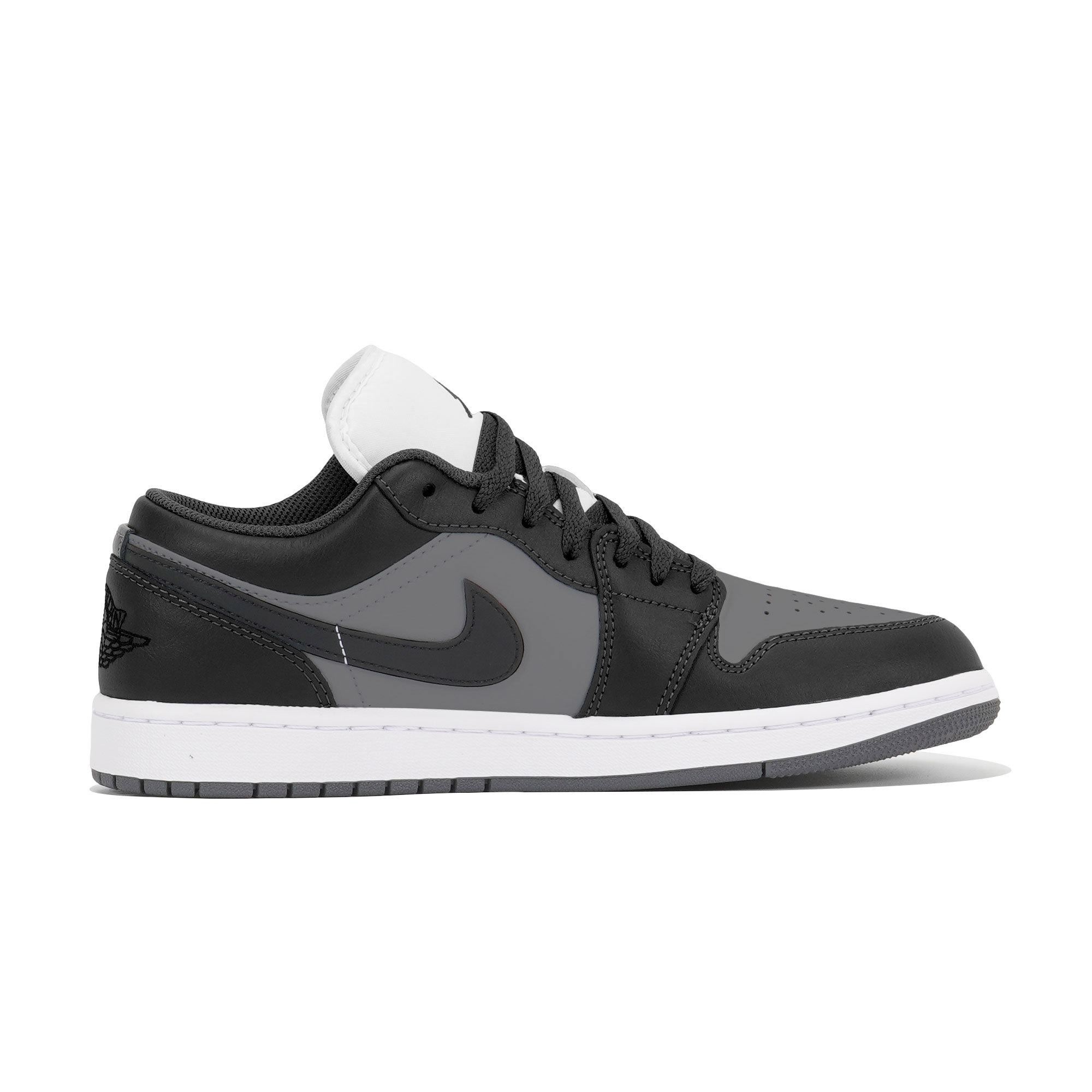 Jordan Air Jordan 1 Slip Resistant Abrasion Resistant Low top Vintage Basketball Shoes Unisex Black Gray