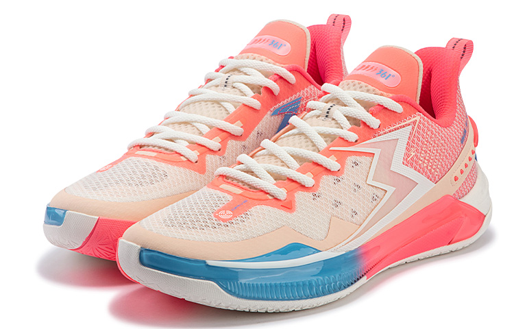361° BIG3 5.0 Quick Basketball Shoes Unisex Low Top Feather White/Smoothie Peach