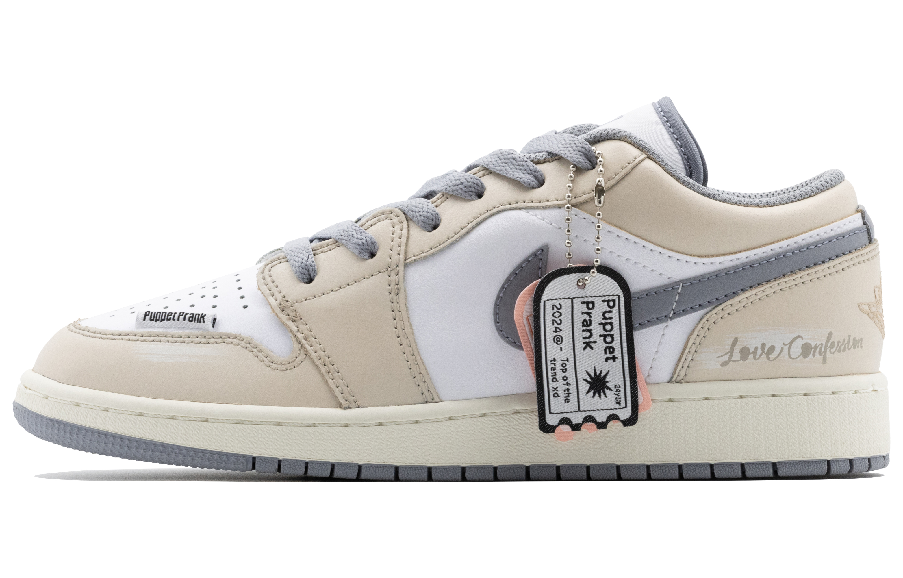 Jordan Air Jordan 1 Abrasion Resistant Low top Skateboard Shoes Men’s Ecru